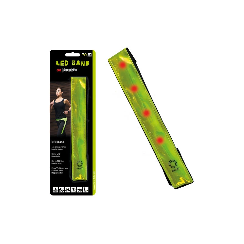 FASI LED Band Leucht-Reflexband Gelb Inkl. CR-2032 Batterie 3 FASI LED Band Leucht-Reflexband Gelb Inkl. CR-2032 Batterie