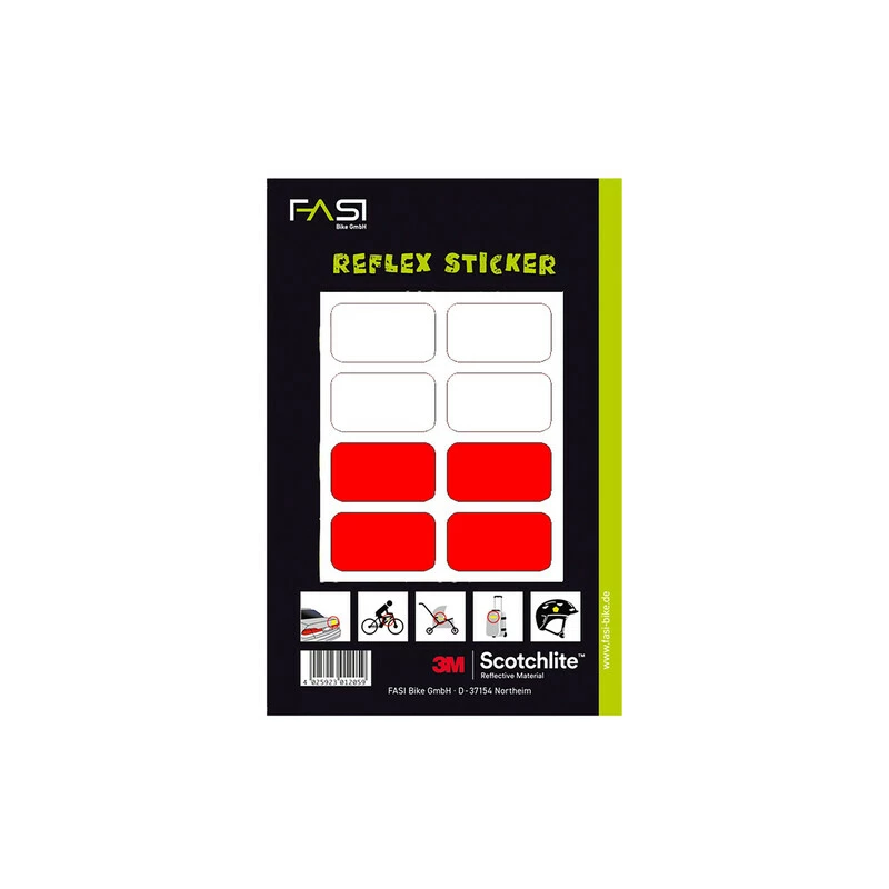 Fasi Reflektierende Vierecke 3M Selbstklebend Weiss / Rot 3 Fasi Reflektierende Vierecke 3M Selbstklebend Weiss / Rot