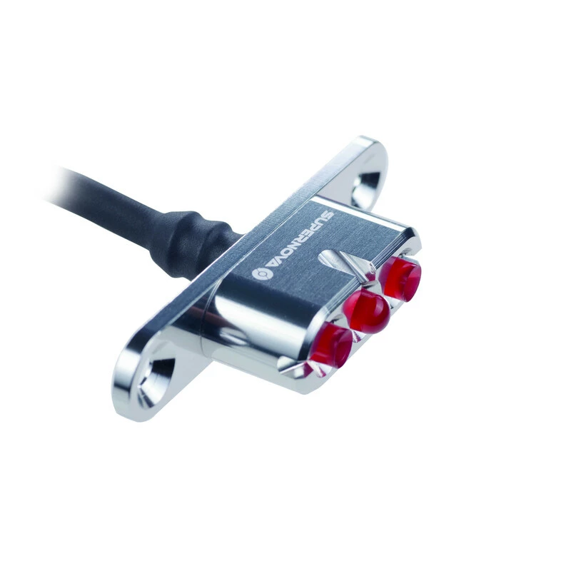 Supernova Rücklicht LED E3 Tail Light 2, 6V, Silber 50mm Befestigungslöcher 3 Supernova Rücklicht LED E3 Tail Light 2, 6V, Silber 50mm Befestigungslöcher